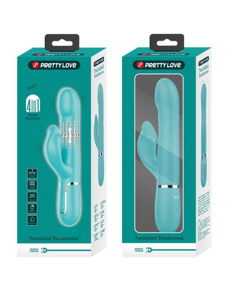 PRETTY LOVE VIBRADOR RABBIT PERLAS VERDE AGUA