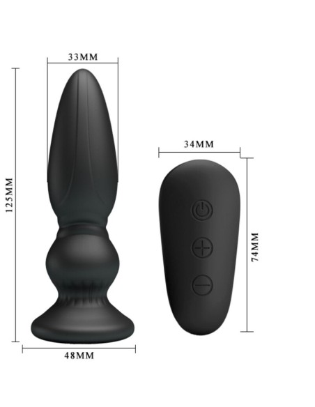 MR PLAY VIBRADOR POTENTE CONTROL REMOTO ANAL PLUG NEGRO