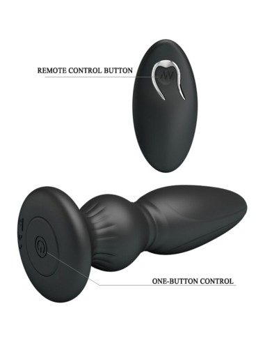 MR PLAY VIBRADOR POTENTE CONTROL REMOTO ANAL PLUG NEGRO