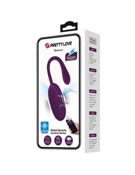 PRETTY LOVE DOREEN HUEVO VIBRADOR RECARGABLE LILA