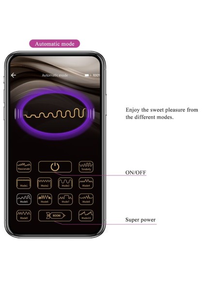PRETTY LOVE NYMPH HUEVO VIBRADOR CONTROLADO POR APP LILA