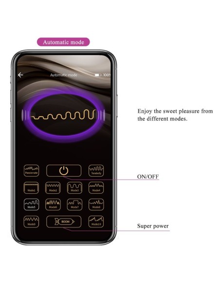 PRETTY LOVE BAIRD G SPOT 12 VIBRACIONES RECARGABLE LILA APP