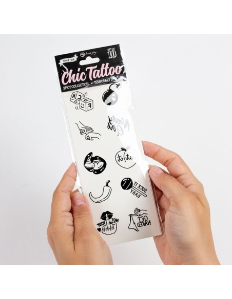 SECRET PLAY SET DE 10 TATTOOS TEMPORALES SPICY COLLECTION