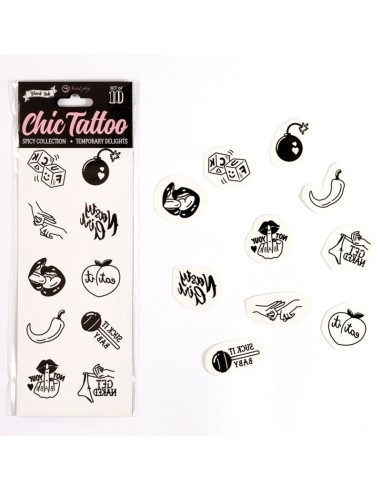 SECRET PLAY SET DE 10 TATTOOS TEMPORALES SPICY COLLECTION