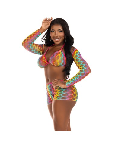 LEG AVENUE SET TRES PIEZAS MULTICOLOR
