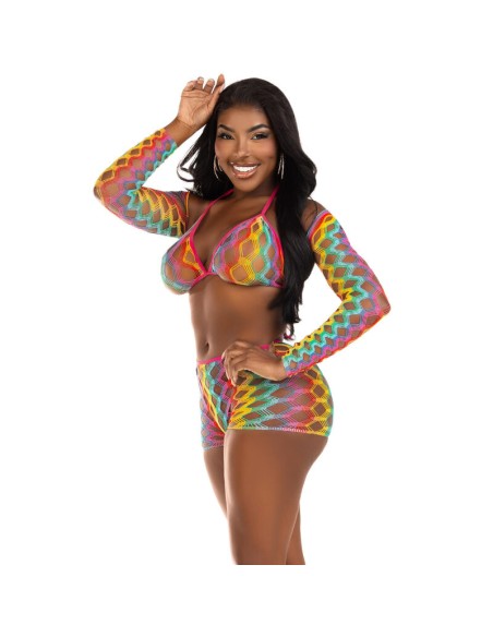 LEG AVENUE SET TRES PIEZAS MULTICOLOR