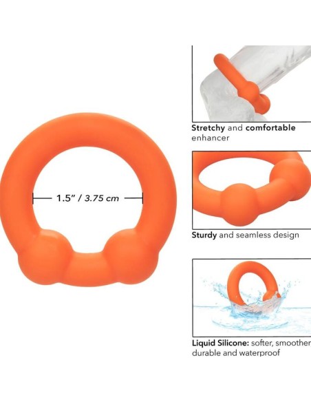 CALIFORNIA EXOTICS ALPHA ANILLO DOBLE BOLA NARANJA