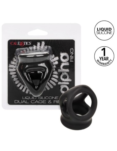 CALIFORNIA EXOTICS ALPHA ANILLO DE JAULA DOBLE NEGRO