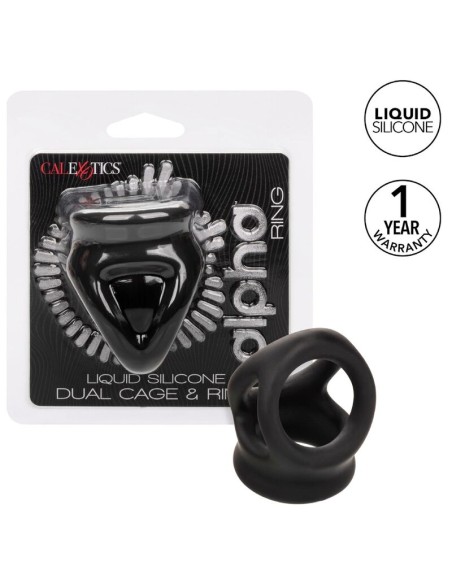 CALIFORNIA EXOTICS ALPHA ANILLO DE JAULA DOBLE NEGRO