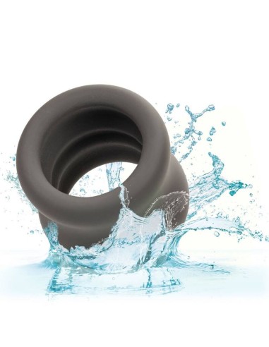 CALIFORNIA EXOTICS ALPHA ANILLO EXTENSION ESCROTO DOBLE NEGRO