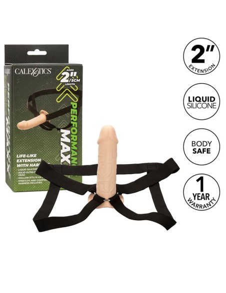 CALIFORNIA EXOTICS PERFORMANCE MAXX EXTENSION REALISTA CON ARNES PIEL CLARO