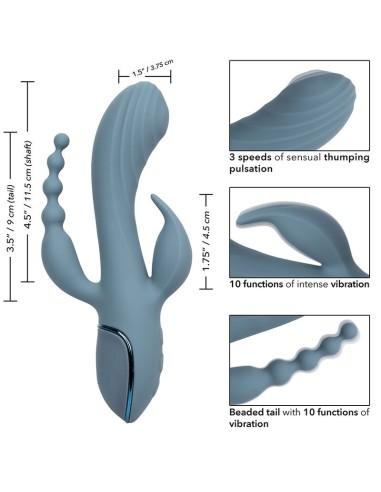 CALIFORNIA EXOTICS VIBRADOR TRIPLE EXTASIS GRIS