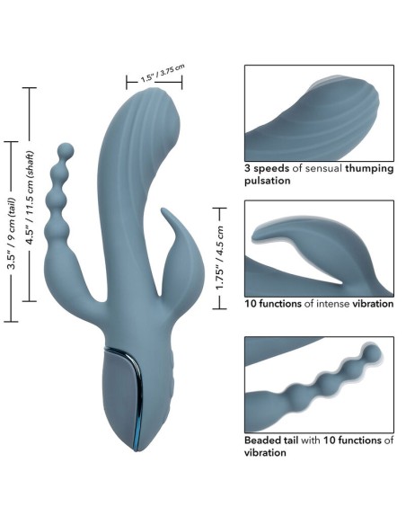 CALIFORNIA EXOTICS VIBRADOR TRIPLE EXTASIS GRIS