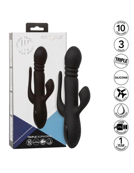 CALIFORNIA EXOTICS VIBRADOR TRIPLE EUPHORIA NEGRO