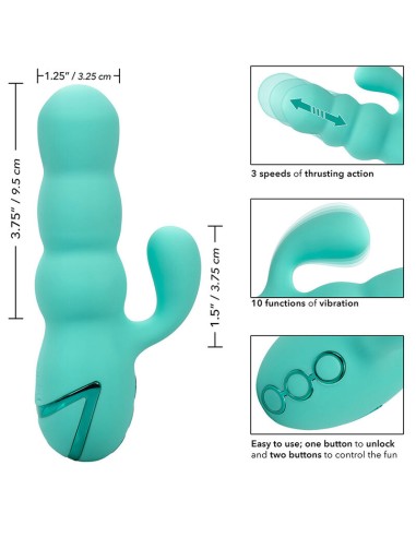 CALIFORNIA EXOTICS DEL MAR DIVA VIBRADOR RABBIT VERDE AGUA BY CALIFORNIA DREAMING