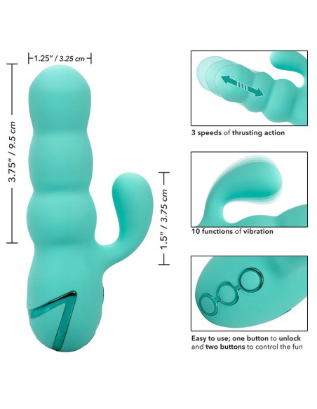 CALIFORNIA EXOTICS DEL MAR DIVA VIBRADOR RABBIT VERDE AGUA BY CALIFORNIA DREAMING