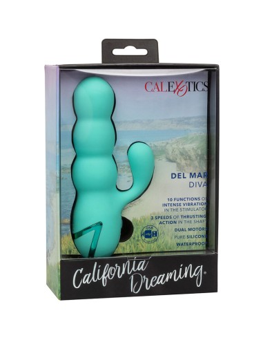 CALIFORNIA EXOTICS DEL MAR DIVA VIBRADOR RABBIT VERDE AGUA BY CALIFORNIA DREAMING
