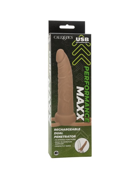 CALIFORNIA EXOTICS PERFORMANCE MAXX DOBLE PENETRADOR RECARGABLE PIEL CLARO