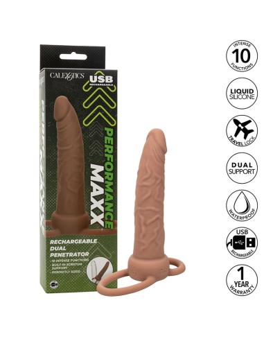 CALIFORNIA EXOTICS PERFORMANCE MAXX DOBLE PENETRADOR RECARGABLE PIEL MORENO
