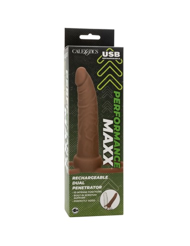 CALIFORNIA EXOTICS PERFORMANCE MAXX DOBLE PENETRADOR RECARGABLE PIEL MORENO