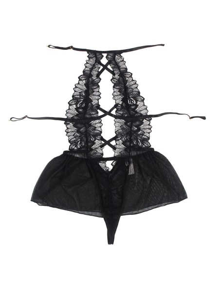 SUBBLIME TEDDY CUELLO HALTER ESPALDA DESCUBIERTA ENCAJE NEGRO S M