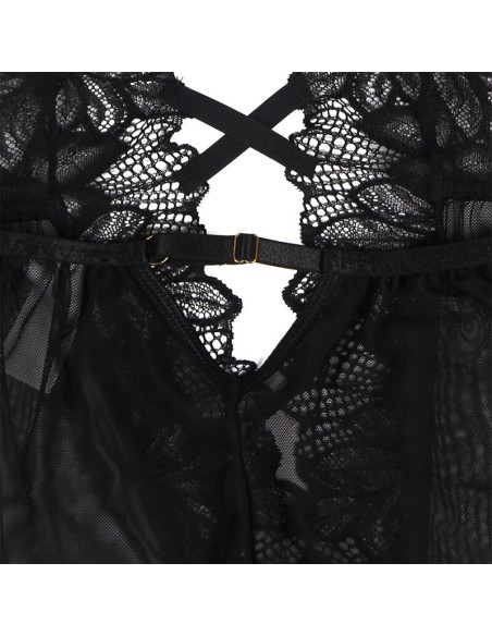 SUBBLIME TEDDY CUELLO HALTER ESPALDA DESCUBIERTA ENCAJE NEGRO S M