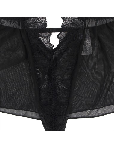 SUBBLIME TEDDY CUELLO HALTER ESPALDA DESCUBIERTA ENCAJE NEGRO S M