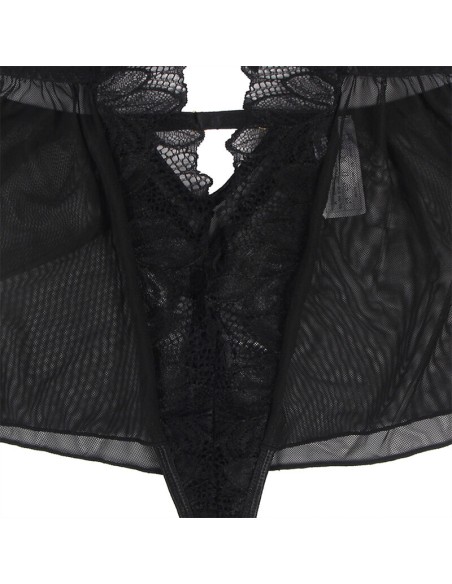 SUBBLIME TEDDY CUELLO HALTER ESPALDA DESCUBIERTA ENCAJE NEGRO S M