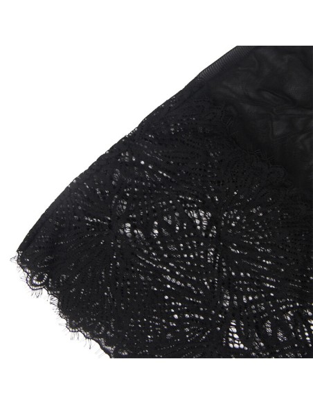 SUBBLIME BABYDOLL CON TIRANTES AJUSTABLES DE ENCAJE NEGRO S M