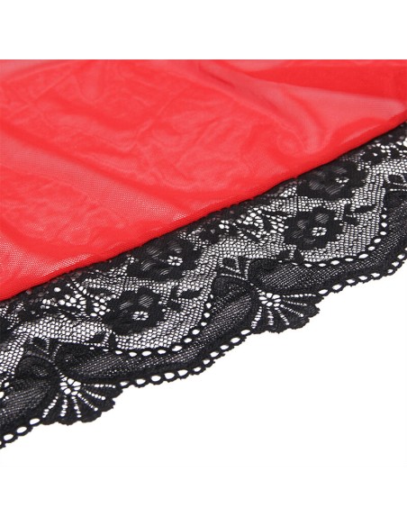 SUBBLIME BATA TELA TRANSPARENTE DETALLE ENCAJE ROJO S M