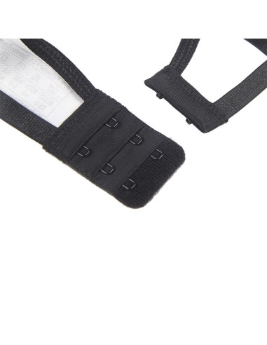 SUBBLIME SET DE 3 PIEZAS SUJETADOR TANGA LIGA ENCAJE NEGRO S M