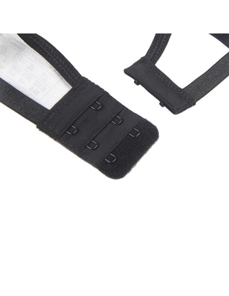 SUBBLIME SET DE 3 PIEZAS SUJETADOR TANGA LIGA ENCAJE NEGRO S M