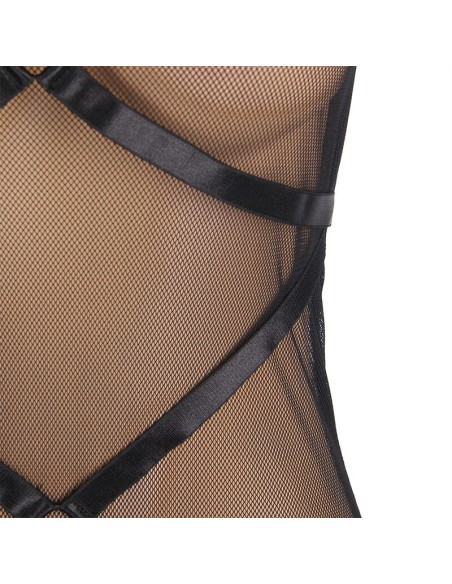 SUBBLIME VESTIDO TRANSPARENTE CUELLO HALTER NEGRO S M
