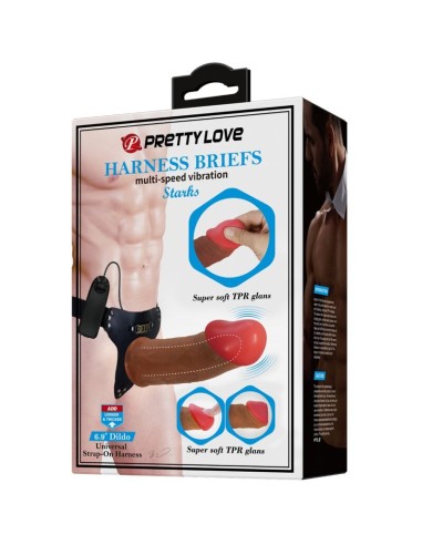 PRETTY LOVE HARNESS BRIEFS STARKS VIBRACION MULTI VELOCIDAD DILDO 175 CM MORENO