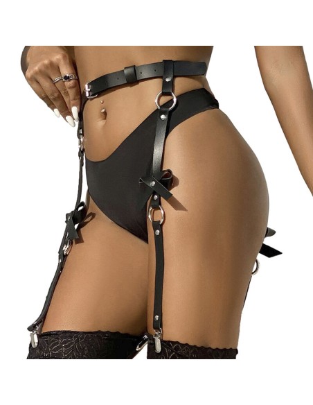 SUBBLIME ARNES DE PIERNA CADENA CUERO NEGRO TALLA UNICA