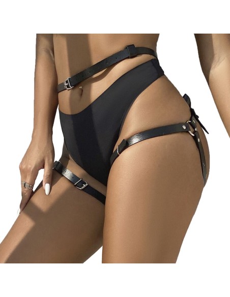 SUBBLIME ARNES CINTURA Y PIERNAS CUERO NEGRO TALLA UNICA