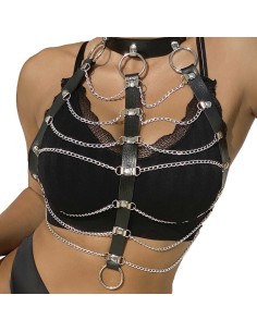 SUBBLIME ARNES DE PECHO CADENAS CUERO NEGRO TALLA UNICA