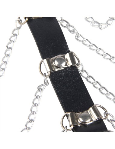 SUBBLIME ARNES DE PECHO CADENAS CUERO NEGRO TALLA UNICA
