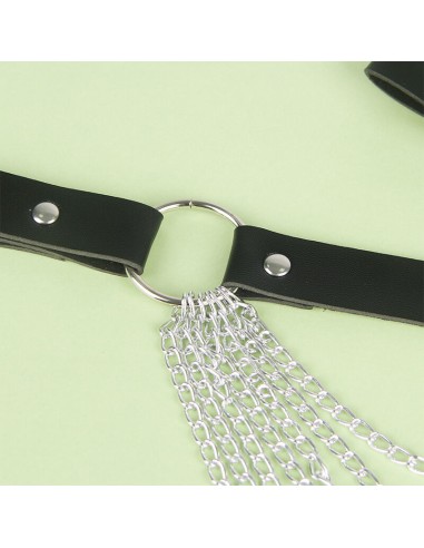 SUBBLIME CINTURON DE CADENAS CUERO NEGRO TALLA UNICA
