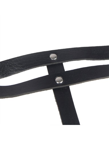 SUBBLIME CINTURON DE CADENAS ANILLAS CUERO NEGRO TALLA UNICA