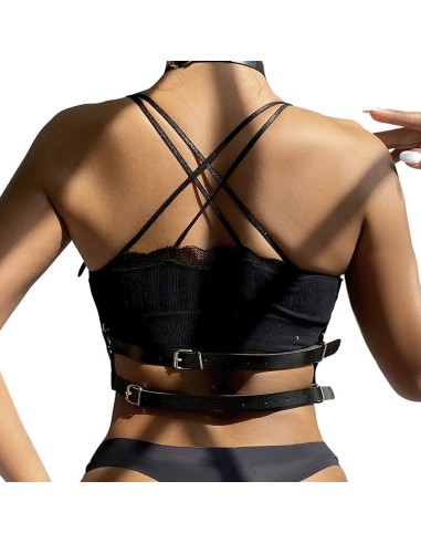 SUBBLIME ARNES DE PECHO ANILLAS DE CUERO NEGRO TALLA UNICA