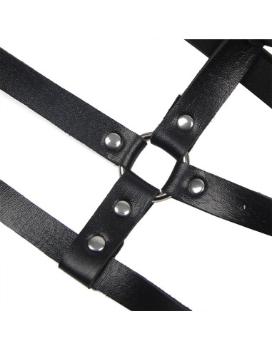 SUBBLIME ARNES DE PECHO ANILLAS DE CUERO NEGRO TALLA UNICA