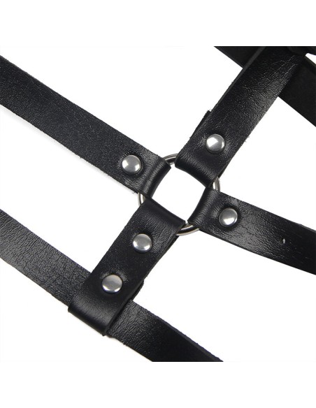 SUBBLIME ARNES DE PECHO ANILLAS DE CUERO NEGRO TALLA UNICA