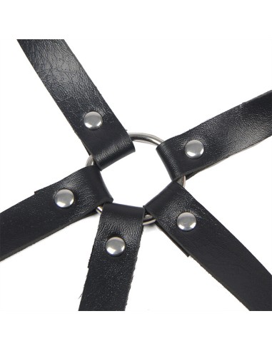SUBBLIME ARNES DE PECHO ANILLAS DE CUERO NEGRO TALLA UNICA