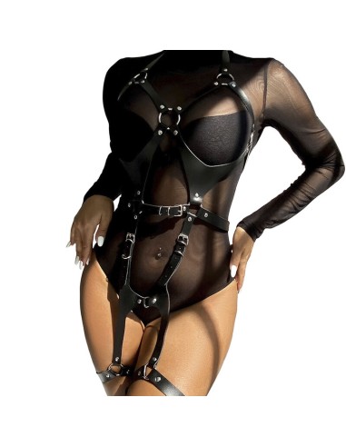 SUBBLIME ARNES CUERPO ENTERO CON HEBILLAS CUERO NEGRO TALLA UNICA