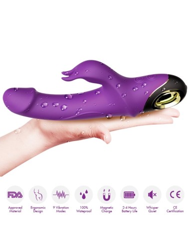 ARMONY METEROR DILDO VIBRADOR RABBIT ROTADOR VIOLETA