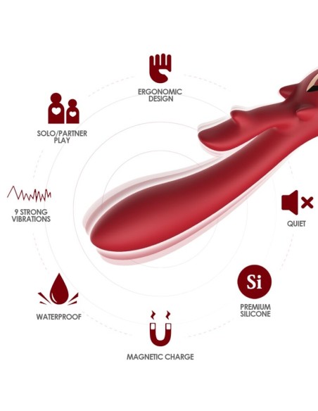 ARMONY ELK VIBRADOR RABBIT CURVO RED