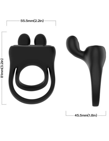 ARMONY ANILLO VIBRADOR RABBIT NEGRO