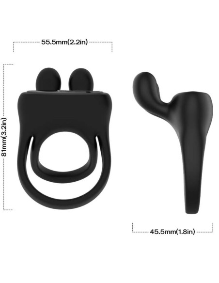 ARMONY ANILLO VIBRADOR RABBIT NEGRO