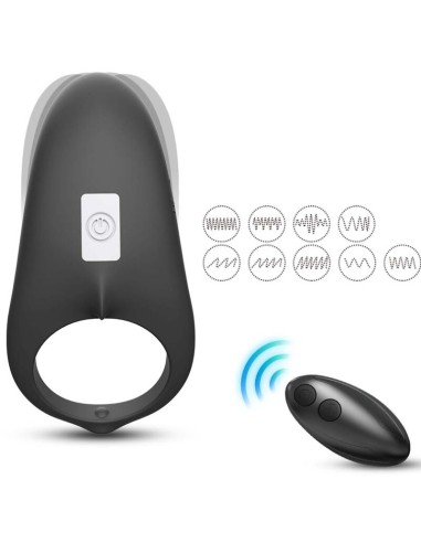 ARMONY SHARK ANILLO VIBRADOR PAREJAS CONTROL REMOTO NEGRO
